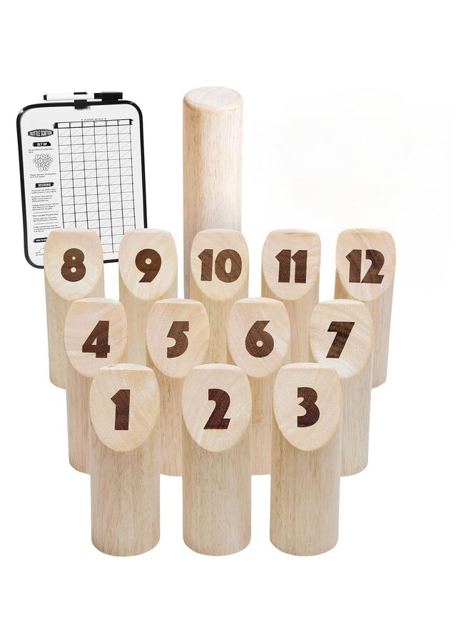 Wooden Tossing Game Set Numbered Block Toss Games Set with Scoreboard and Carrying Case Outdoor Lawn Backyard Beach Game for Young Adults Throwing Game for Family Toss Party Group - Image 1