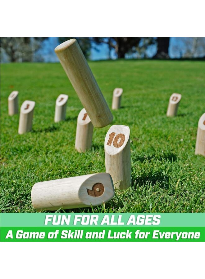 Wooden Tossing Game Set Numbered Block Toss Games Set with Scoreboard and Carrying Case Outdoor Lawn Backyard Beach Game for Young Adults Throwing Game for Family Toss Party Group - Image 5