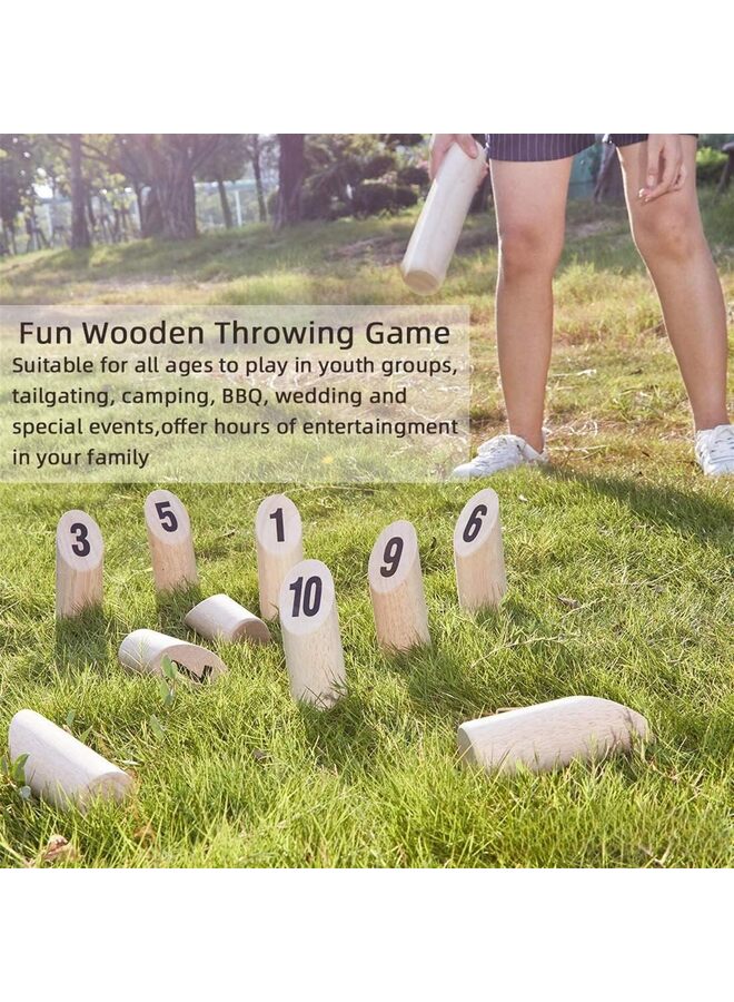 Wooden Tossing Game Set Numbered Block Toss Games Set with Scoreboard and Carrying Case Outdoor Lawn Backyard Beach Game for Young Adults Throwing Game for Family Toss Party Group - Image 4