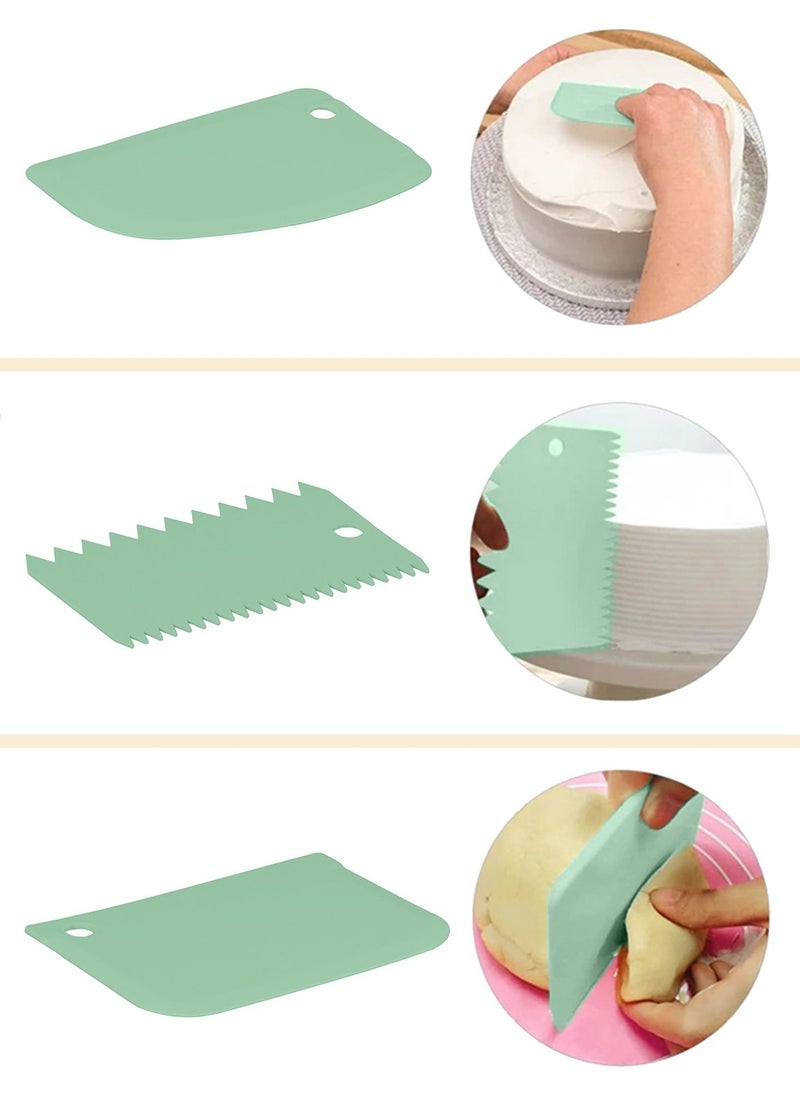 Sun Plastik 3 Piece Dough Cutter Scraper Decorator Set 