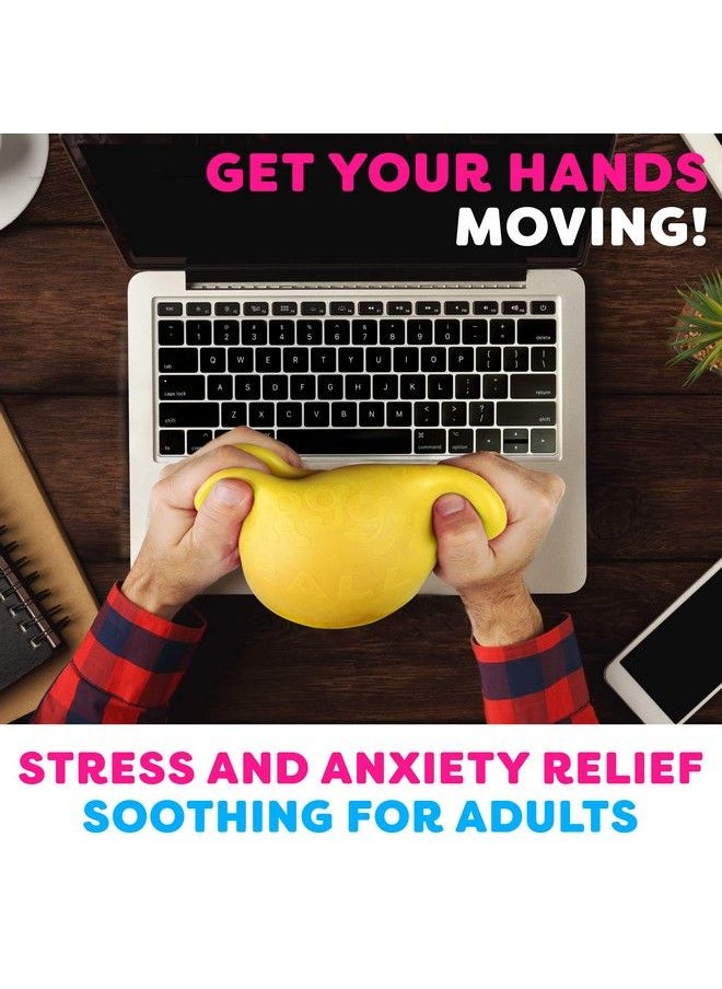 Power Your Fun Arggh Giant Stress Ball For Adults And Kids  Jumbo Anxiety Relief Ball Fidget Toy Colorchanging Anti Stress Sensory Ball Squishy Toy For Girls And Boys (Yellow/Orange)  - Image 4
