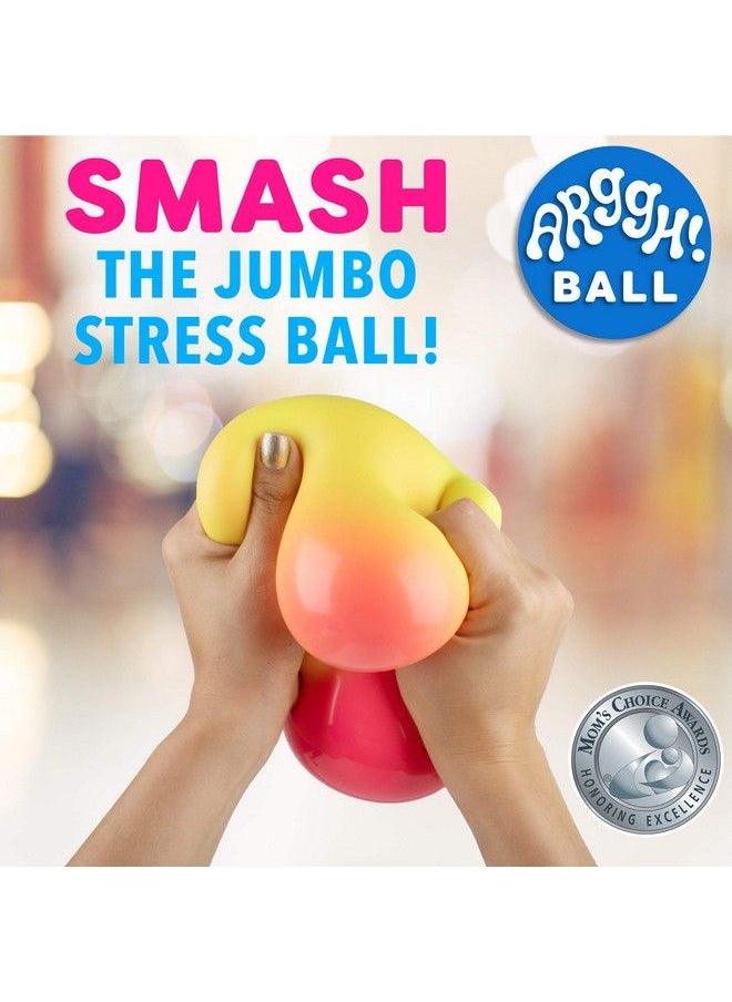 Power Your Fun Arggh Giant Stress Ball For Adults And Kids  Jumbo Anxiety Relief Ball Fidget Toy Colorchanging Anti Stress Sensory Ball Squishy Toy For Girls And Boys (Yellow/Orange)  - Image 3
