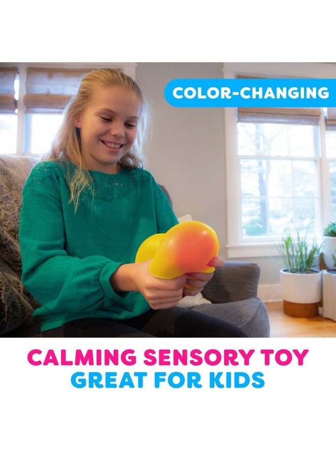 Power Your Fun Arggh Giant Stress Ball For Adults And Kids  Jumbo Anxiety Relief Ball Fidget Toy Colorchanging Anti Stress Sensory Ball Squishy Toy For Girls And Boys (Yellow/Orange)  - Image 5