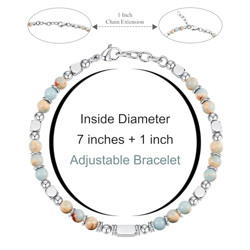 SIUMAL Bracelets for Women, Silver & Gold Bracelets for Women, Boho Beaded Bracelet, Trendy Jewelry Gifts for Lover Mom Friends - Image 3