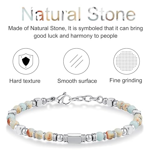 SIUMAL Bracelets for Women, Silver & Gold Bracelets for Women, Boho Beaded Bracelet, Trendy Jewelry Gifts for Lover Mom Friends - Image 4