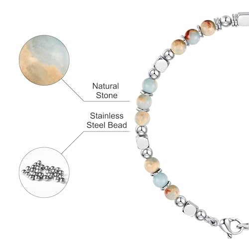 SIUMAL Bracelets for Women, Silver & Gold Bracelets for Women, Boho Beaded Bracelet, Trendy Jewelry Gifts for Lover Mom Friends - Image 5