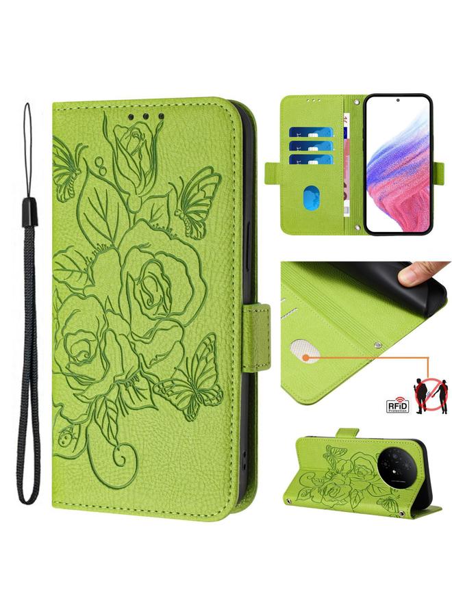 erorex Case For TCL 50 XL Embossed Rose RFID Anti-theft Leather Phone Case - Image 1