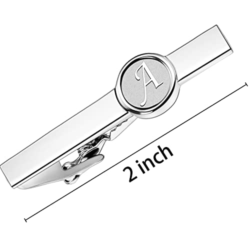 AMITER 2 inch 26 Letter Silver Tie Clip for Men Wedding Business Necktie Accessory - Image 3