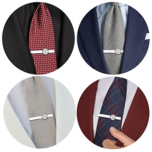 AMITER 2 inch 26 Letter Silver Tie Clip for Men Wedding Business Necktie Accessory - Image 2