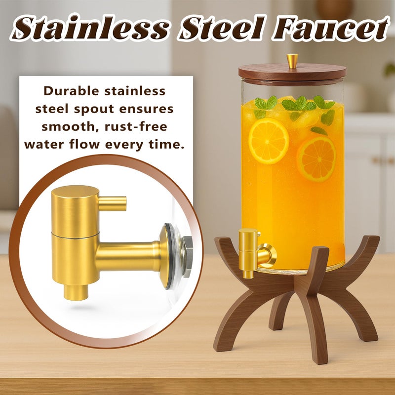 VERSSURE Glass Drink Dispenser,1.5 Gallon Beverage Dispenser with Stand,Lemonade Dispenser with Stainless Steel Faucet,Drink Dispensers for Parties, Bars and Home - Image 4