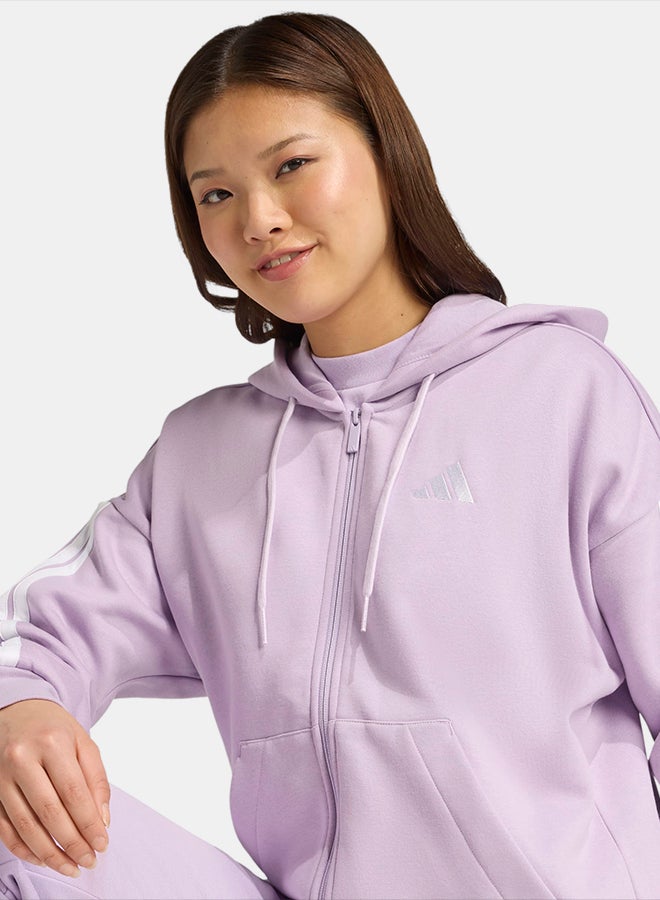 Adidas Essentials 3-Stripes Full-Zip Fleece Hoodie - Image 5