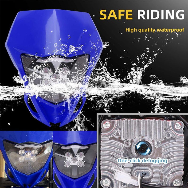 Vepagoo AnXin Universal Dirt Bike LED Headlight Kit - Blue - Image 3