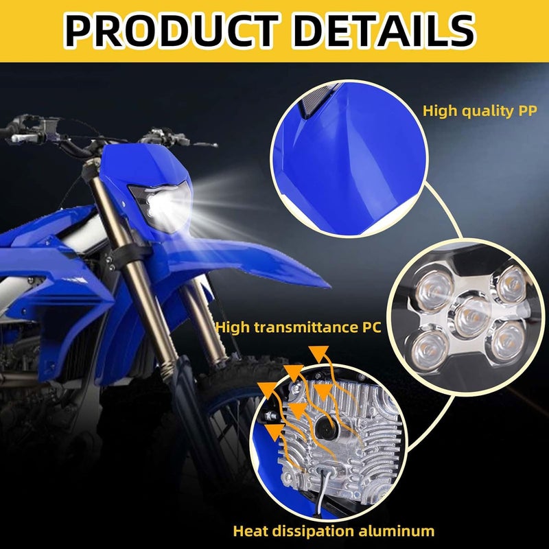 Vepagoo AnXin Universal Dirt Bike LED Headlight Kit - Blue - Image 5