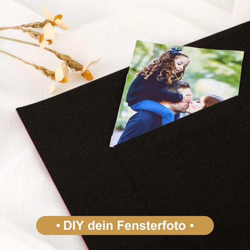 Lanpn Photo Album 10 x 15 cm 600 cm Large Format Linen Fabric Album for Horizontal Photos (Pink) - Image 5