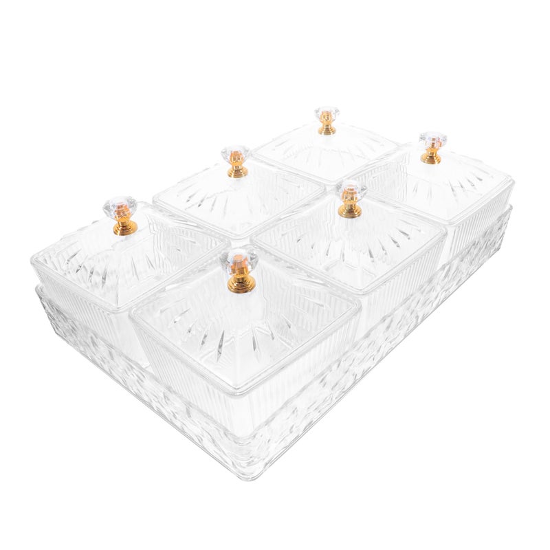 Snack Tray with Lid Compartment for Parties Picnics Fruits Nuts and Candy - Image 2