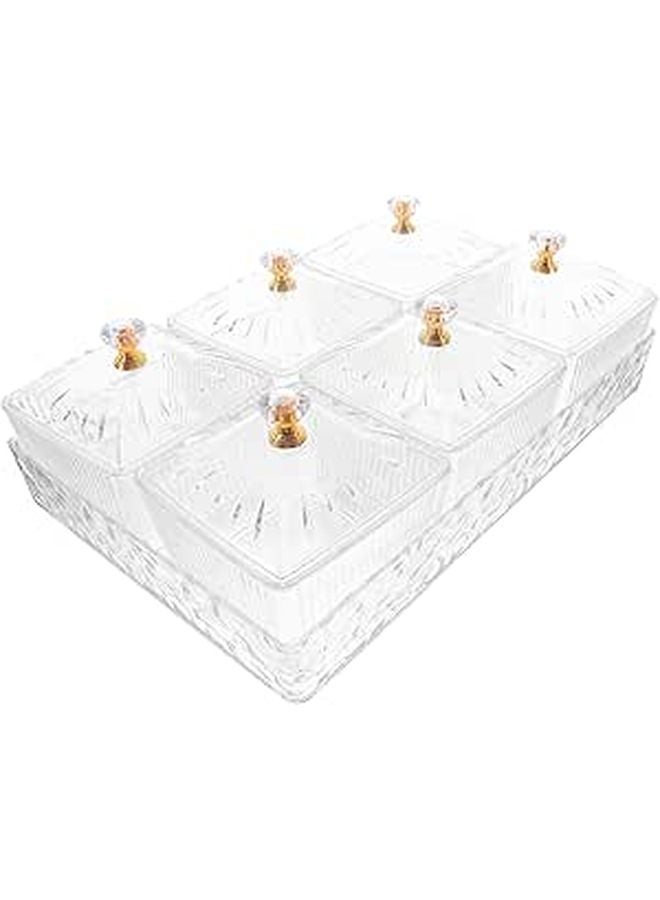 Snack Tray with Lid Compartment for Parties Picnics Fruits Nuts and Candy - Image 1