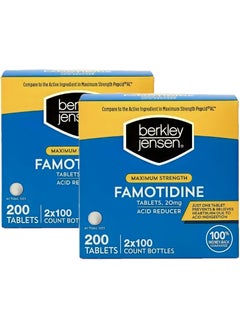 Berkley Jensen berkley jensen Maximum Strength Famotidine 20 mg, (400 Count) Acid Reducer Tablets, Relieves Meal-Induced Heartburn & Acid Indigestion Symptoms, All-Day Heartburn Prevention & Relief 