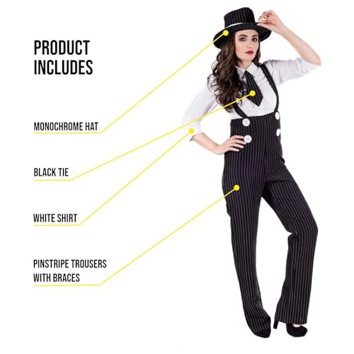 fun shack 20s Gangster Costume for Women, 1920s Mobster Outfit, Halloween Costume for Women, XL - Image 2
