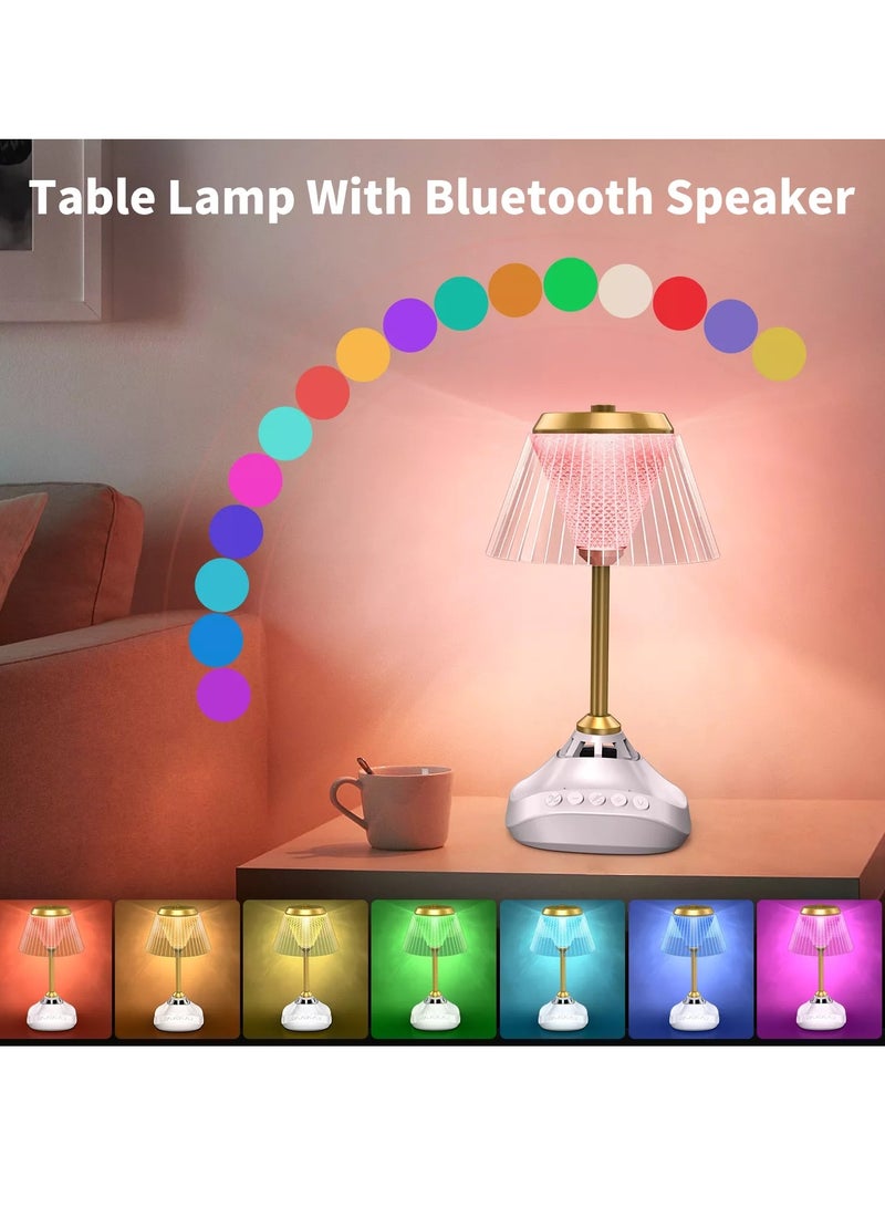 ACHAS RGB LED Desk Multicolor Lamp Wireless Bluetooth Speaker 16 Colors with Remote Control - Image 1