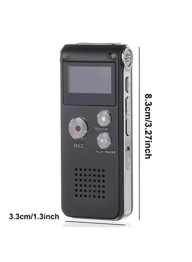 8GB Digital Voice Recorder 1.1 Inch Color Screen USB Rechargeable Long Endurance 1 Set - Image 2