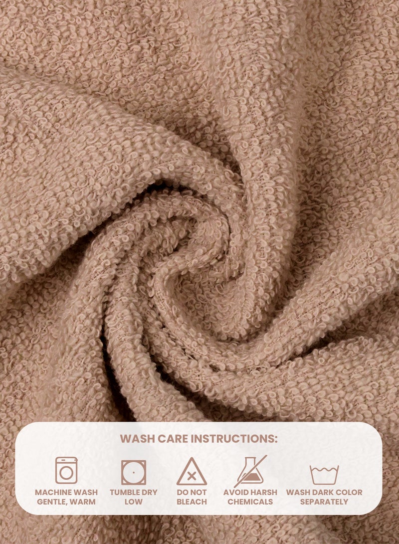 REZLAN UAE REZLAN Premium 6-Piece Washcloth Set - 100% Cotton (30×30 cm/12×12 in) - Exfoliating & Absorbent - SAND - Image 3