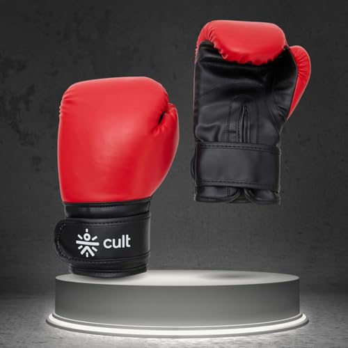 Cult Neo Boxing Gloves 10 OZ – Pro-Style Training Gloves for Sparring, Heavy Bag & Mitt Work – Premium PU Leather, Shock Absorbing Padding, Ergonomic Design with Wrist Support – Black & Red - Image 2