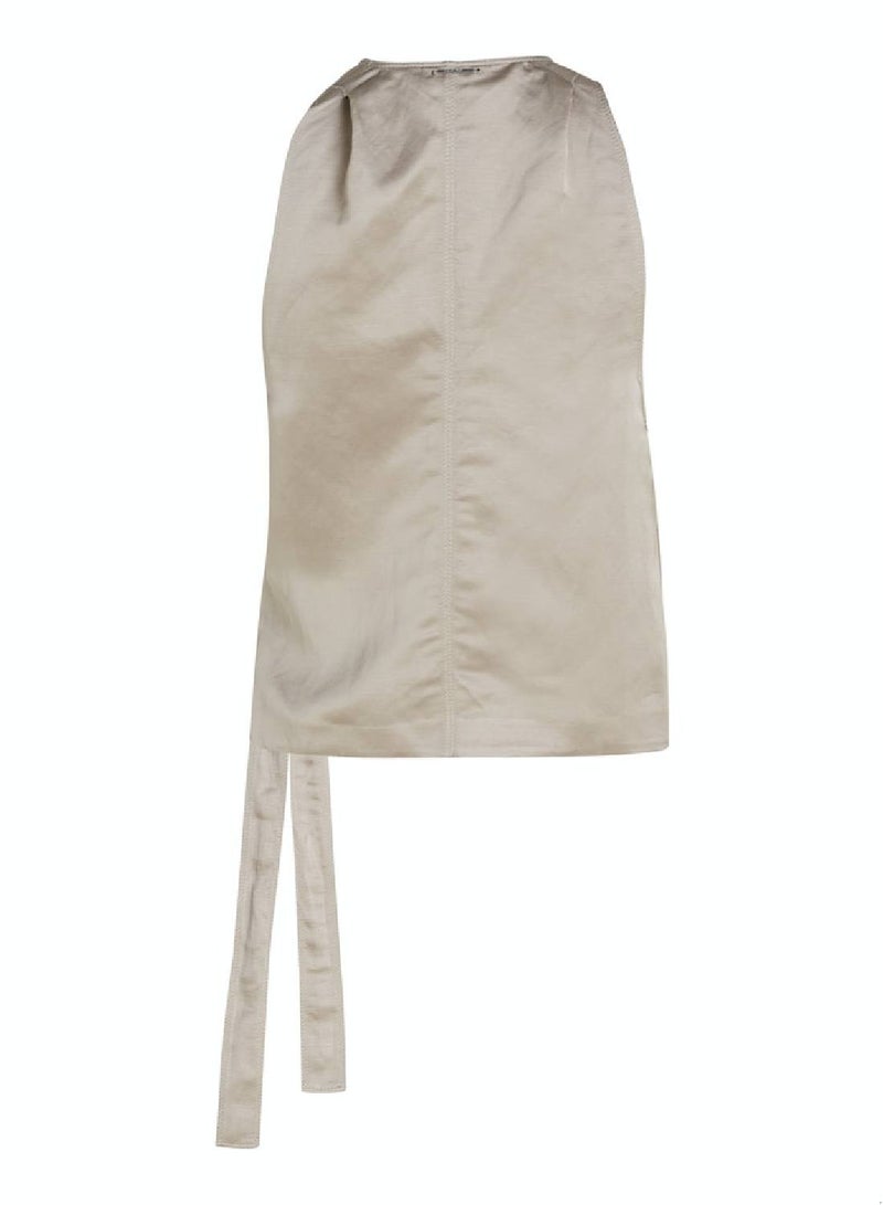 CALVIN KLEIN Viscose Linen Blend Wrap Top - Image 3