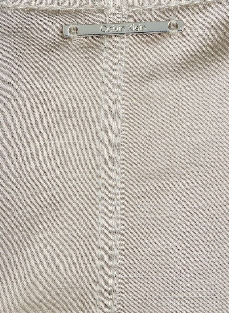 CALVIN KLEIN Viscose Linen Blend Wrap Top - Image 5