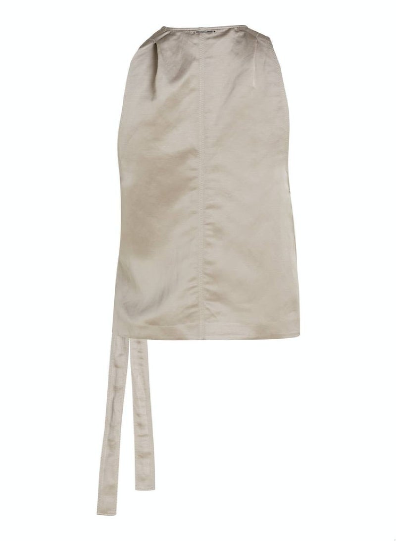 CALVIN KLEIN Viscose Linen Blend Wrap Top - Image 3