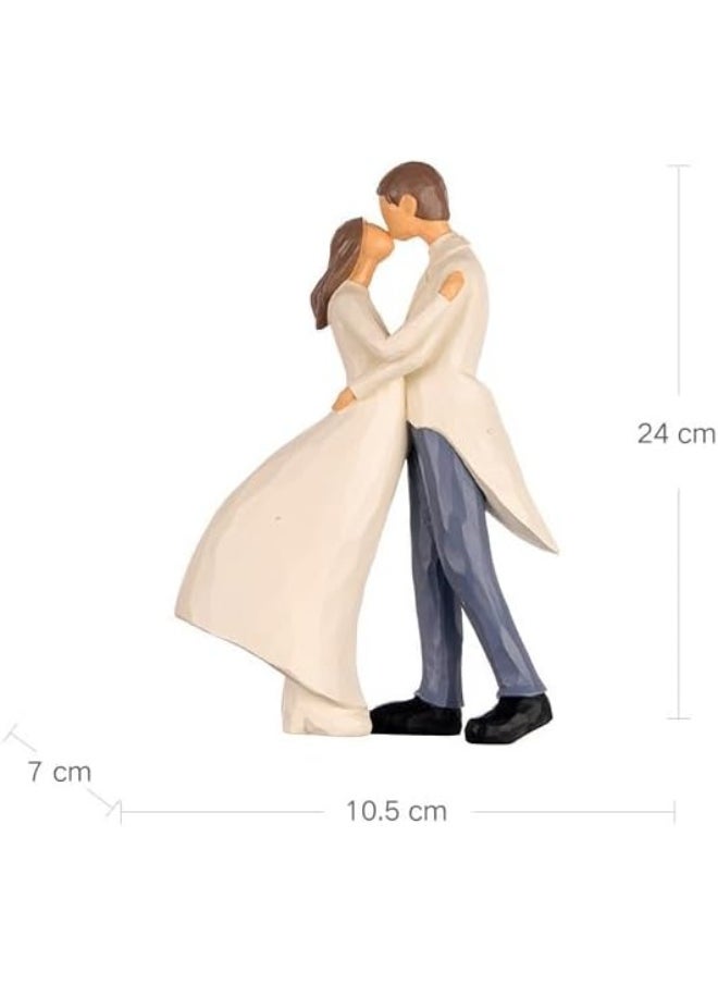 YINZUO YINZUO Romantic Couple Figurines Handcrafted Wedding and Anniversary Decoration Set, Elegant Resin Sculptures for Home Décor, Love-Themed Gifts for Special Occasions  - Image 2