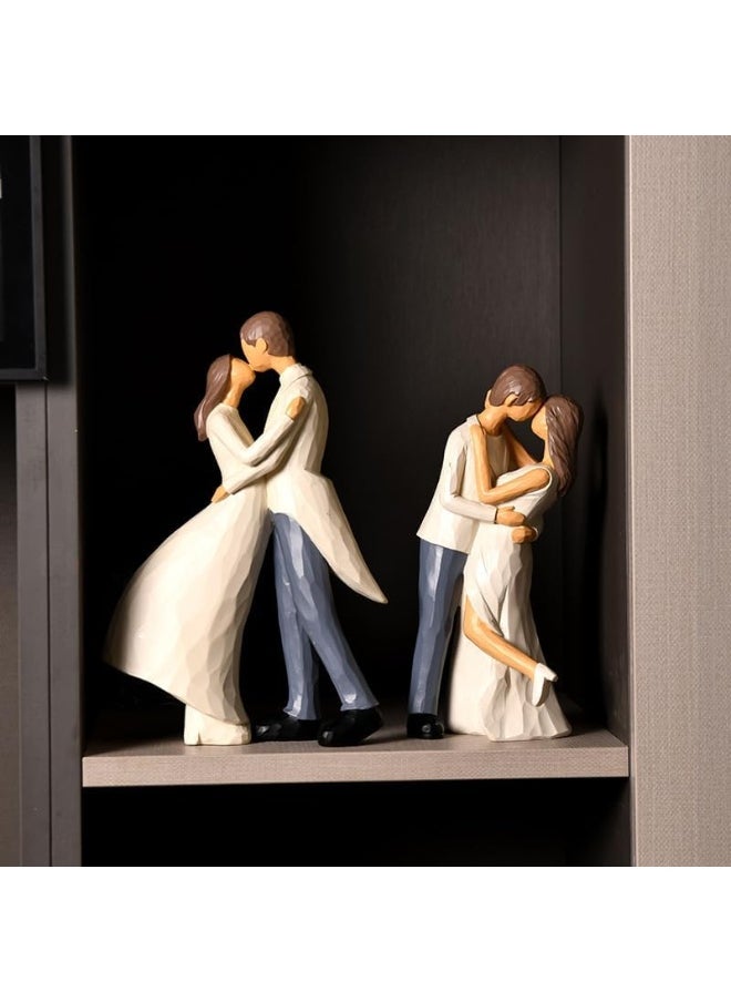 YINZUO YINZUO Romantic Couple Figurines Handcrafted Wedding and Anniversary Decoration Set, Elegant Resin Sculptures for Home Décor, Love-Themed Gifts for Special Occasions  - Image 5