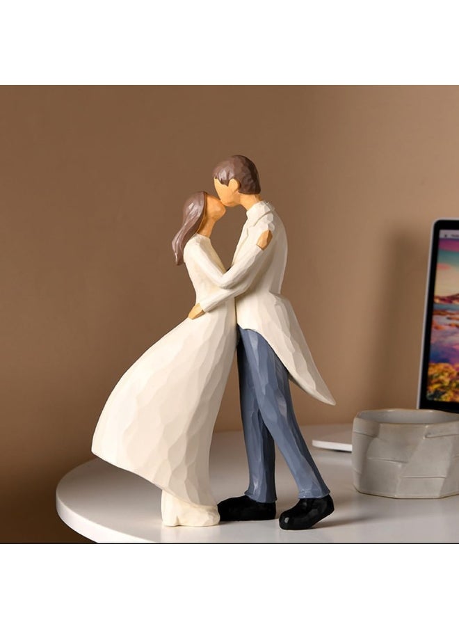 YINZUO YINZUO Romantic Couple Figurines Handcrafted Wedding and Anniversary Decoration Set, Elegant Resin Sculptures for Home Décor, Love-Themed Gifts for Special Occasions  - Image 1