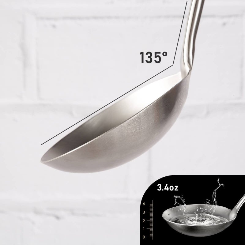 Standcn 17â€ Wok Spatula and Ladle - 304 Stainless Steel Wok Tools Set, 2-Pieces Extra Long Handle Cooking Tools, All Metal Wok Utensils and Wok Accessories for Cast Iron/Carbon Steel Wok - Image 4