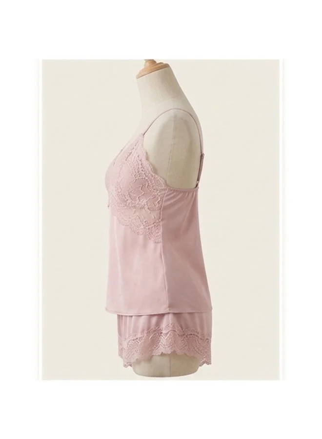 Caprisious  Elegant Satin & Lace Cami Set with Matching Shorts for Women | Best Price UAE