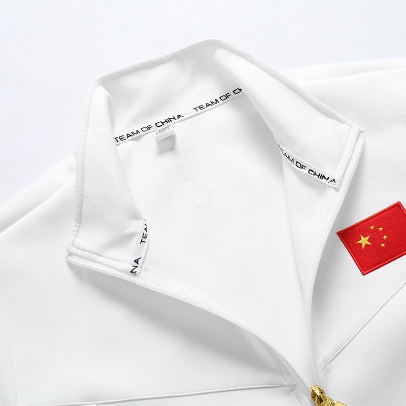 Chinese team sportswear men's and women's long-sleeved jacket spring and autumn athletes jacket fencing sports students training national clothing wholesale - Image 5