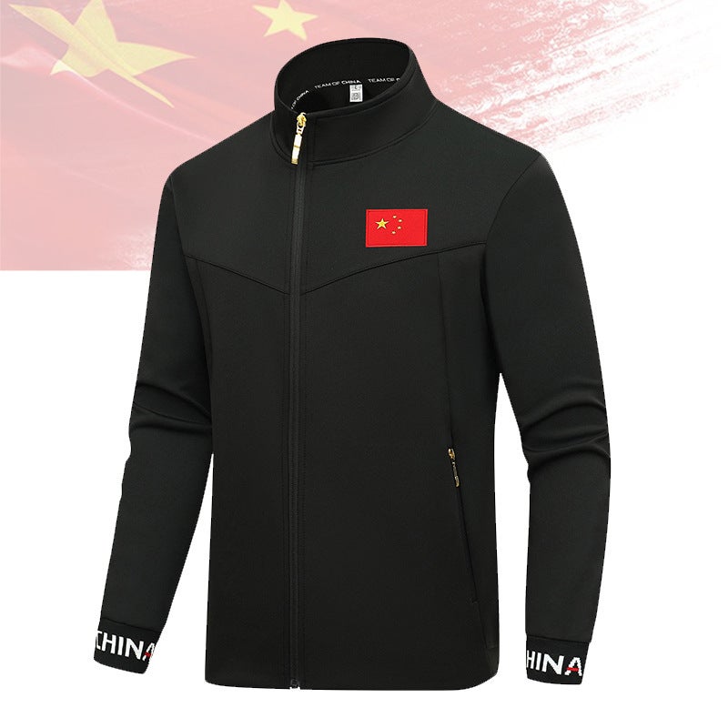 Chinese team sportswear men's and women's long-sleeved jacket spring and autumn athletes jacket fencing sports students training national clothing wholesale - Image 1