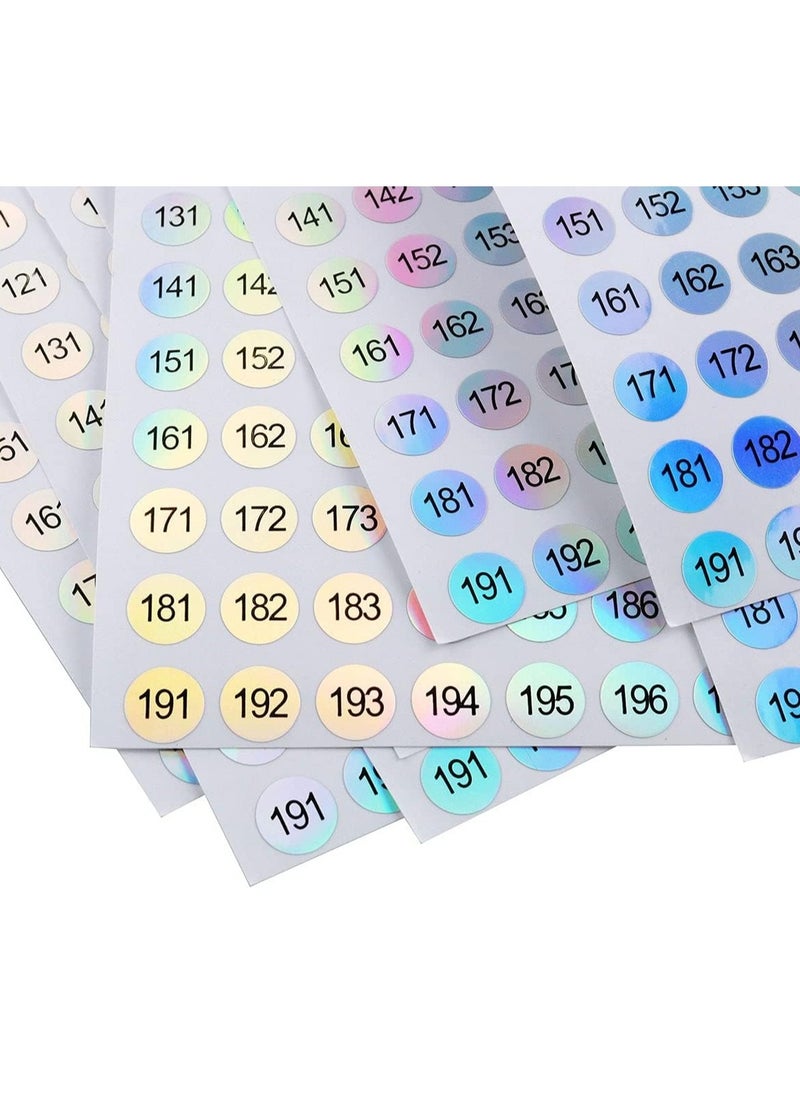 Generic 10 Sheets 1 to 200 Reflective Laser Small Round Consecutive Numbers Stickers Self Adhesive Inventory Storage Organizing Label Stickers Nail Polish Bottle Nail Swatch Sticks，School number stickers  - Image 5