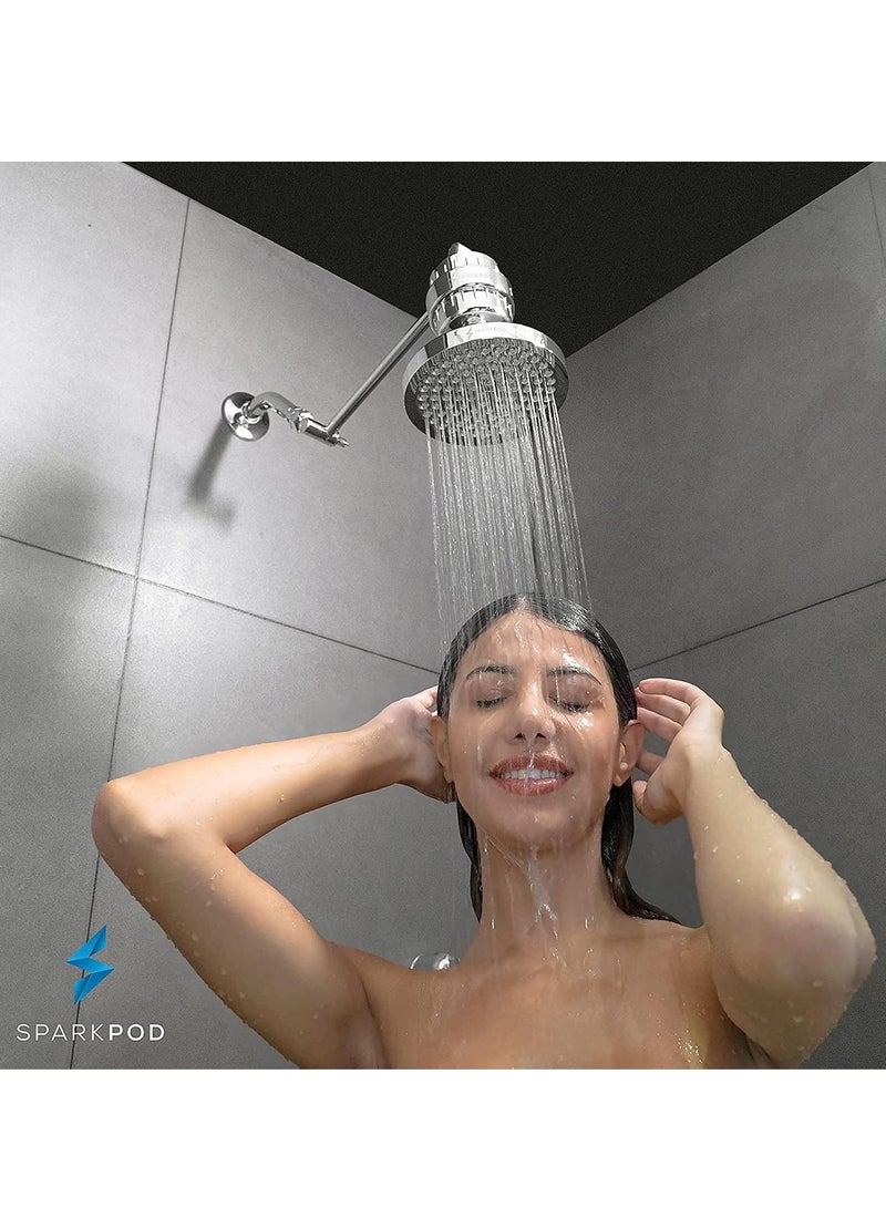 SparkPod Shower Head - High Pressure Rain - Premium Quality Luxury Design - 1-Min Install - Easy Clean Adjustable Replacement for Your Bathroom Shower Heads (Luxury Polished Chrome, 6 Inch Round) - Image 3