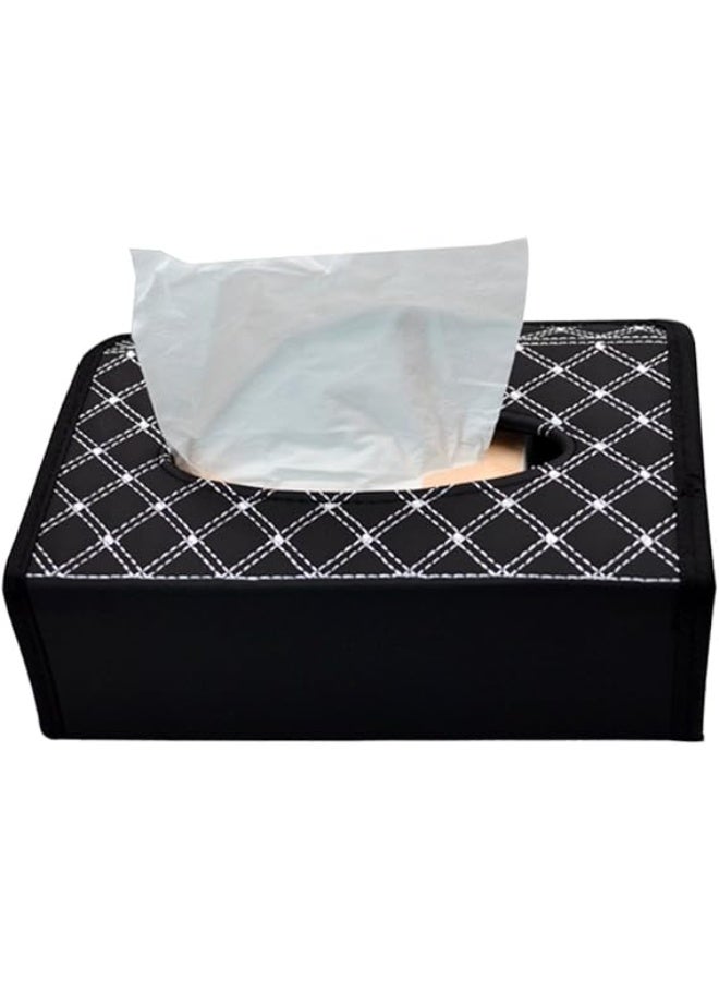 سي جي اس حامل مناديل قابل للطي من الجلد الصناعي للسيارة، مناسب للمنزل والمكتب. - Image 5