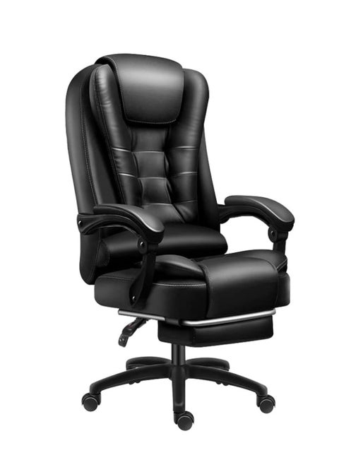Executive Office Chair Computer Chair With Footrest and Lumbar Support Massage Chair PU Leather Ergonomic Swivel Gaming Chair with Arm for Home Office