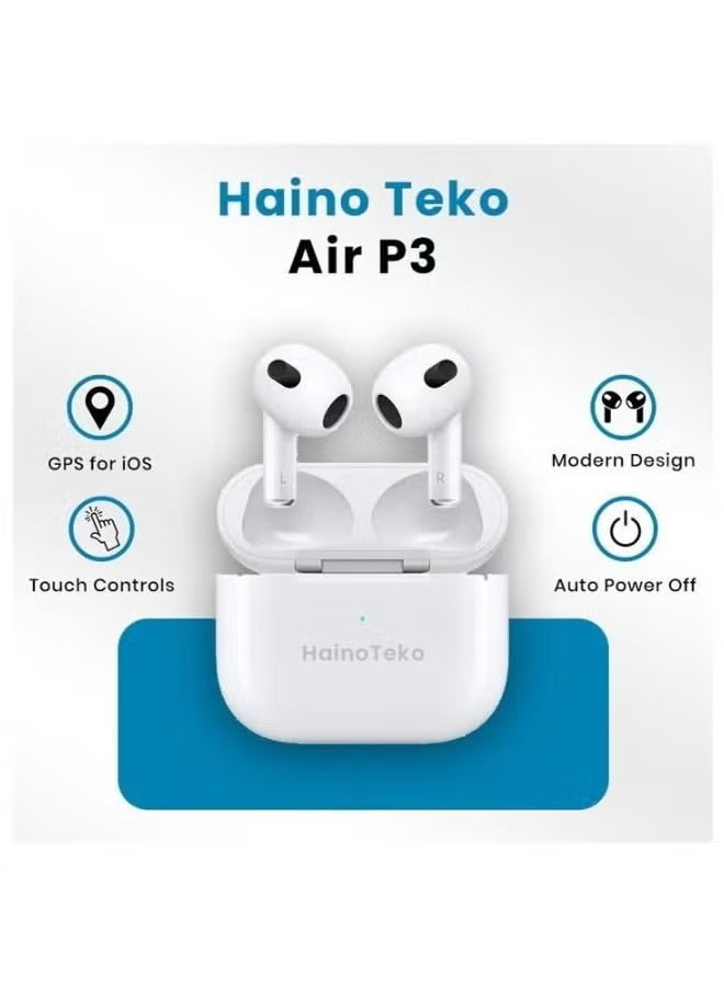 Haino Teko Germany Air P3 Bluetooth Wireless Headphones with Mic – Premium Sound Quality, Comfortable Fit, Long Battery Life, and Seamless Connectivity for Android & iOS – Perfect for Music, Calls, and Gaming - Image 2