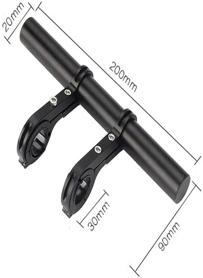 Goolsky - Goolsky  Handle Bicycle Handlebar Flashlight Holder Handle Bar Bicycle Accessories Extender Mount Bracket 20cm for Moutain Bikes Scooter Easy to Install and Durable (Color : Black) - Image 1