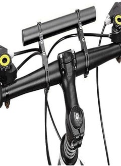 Goolsky  Handle Bicycle Handlebar Flashlight Holder Handle Bar Bicycle Accessories Extender Mount Bracket 20cm for Moutain Bikes Scooter Easy to Install and Durable (Color : Black)