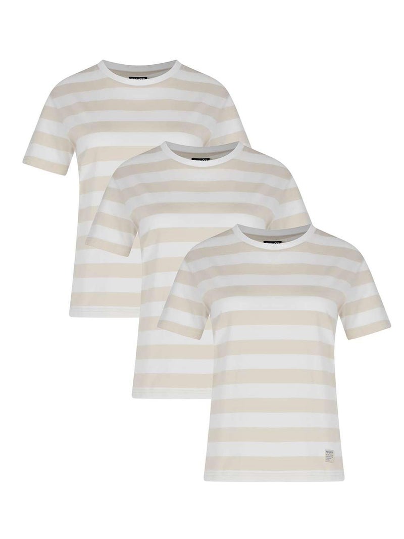 Termit Women's 3-Pack T-Shirts – Striped Design, Comfortable Cotton Fabric, Relaxed Fit, Perfect for Active Days & Everyday Wear - Image 1