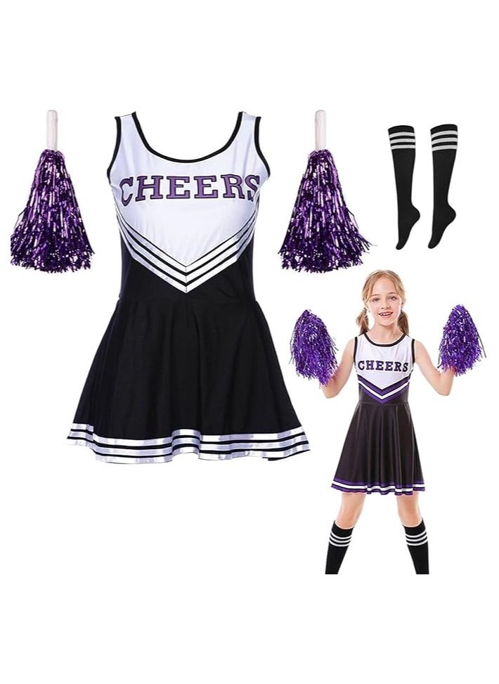 Home Smart Home Smart Cheerleading Costume for Girls School Girls Outfit Uniform Fancy Dresses with Pom Cheerleader Costume For Girls  - Image 1