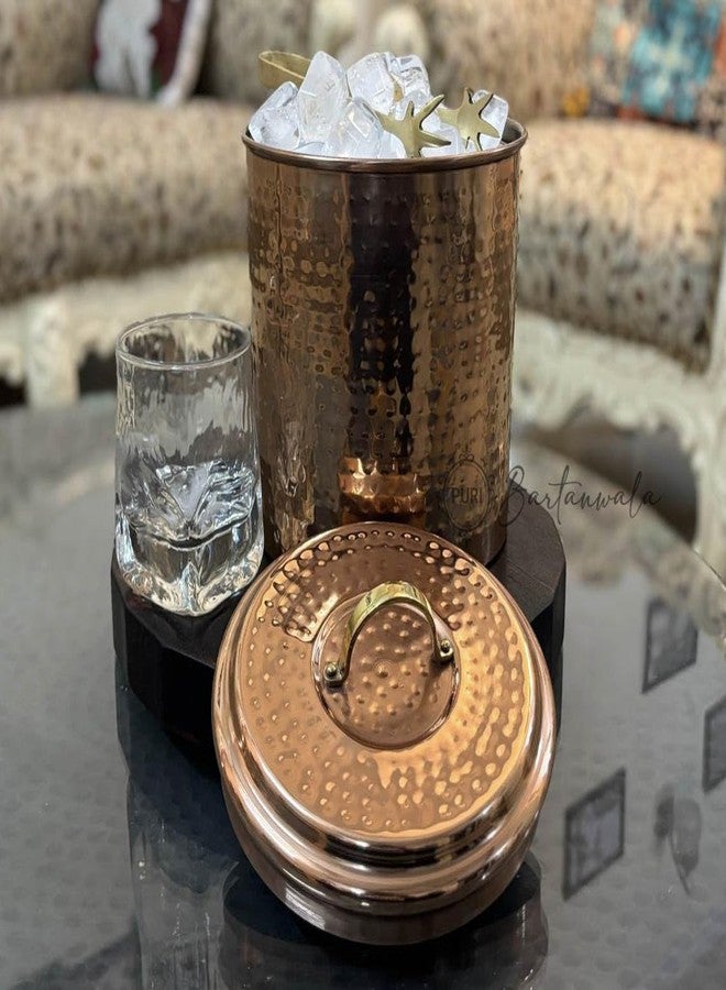 PURI Bartanwala - Ariel Ice Bucket - Stainless Steel Double Wall with Insert/Hammered Copper Plated/with Brass Tong - Image 4