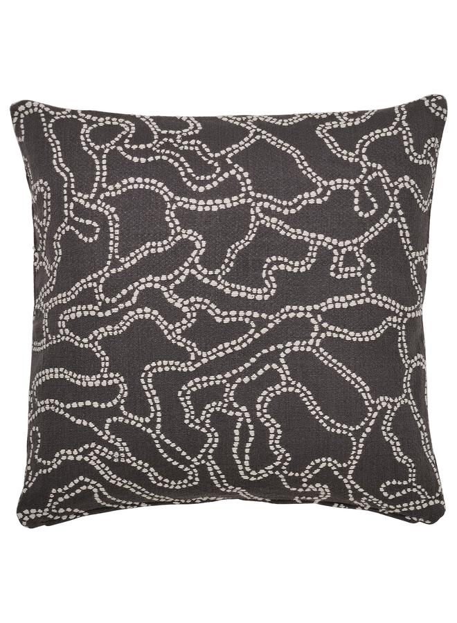 زبون غطاء وسادة، فحمي/عاجي، 50×50 سم - Image 1