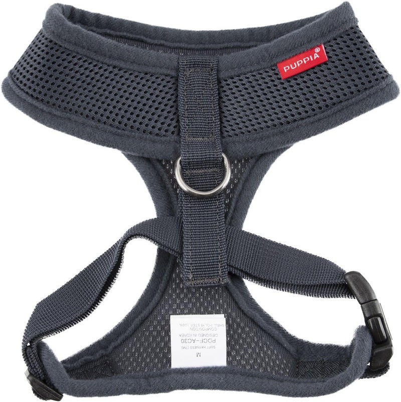 Puppia Soft Harness for Dogs, Grey, Size S - Image 2
