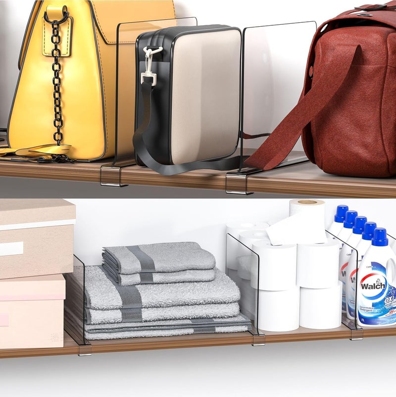 Clear Acrylic Shelf Dividers for Closets - Set of 4 - Image 5