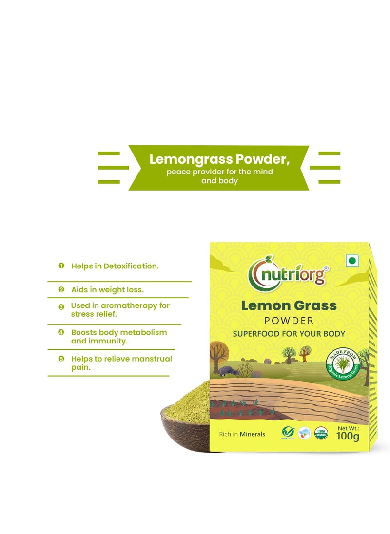 nutriorg Nutriorg Lemon Grass Powder 200g,  (Pack of 100g*2)  - Image 2